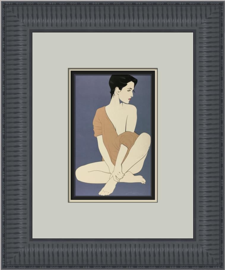 Patrick Nagel UNTITLED XXV Custom Framed Art Deco Print 17x14: Patrick Nagel UNTITLED XXV Custom Framed Art Deco Print 17x14 This exquisite custom framed print titled "UNTITLED XXV" by artist Patrick Nagel showcases a unique blend of Art Deco and Art Nouveau styl