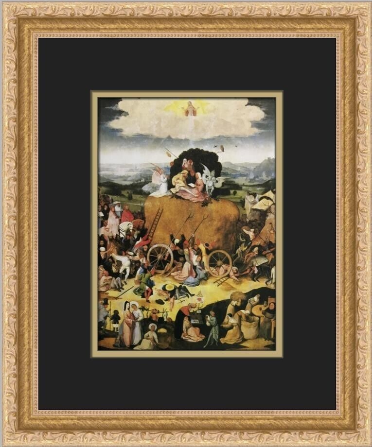 Hieronymus Bosch Haywain Custom Framed Print 14 x 12 Surrealism Art: Hieronymus Bosch Haywain Custom Framed Print 14 x 12 Surrealism Art This custom framed print features Hieronymus Bosch's iconic artwork titled "Haywain," a stunning representation of Surrealism. The p