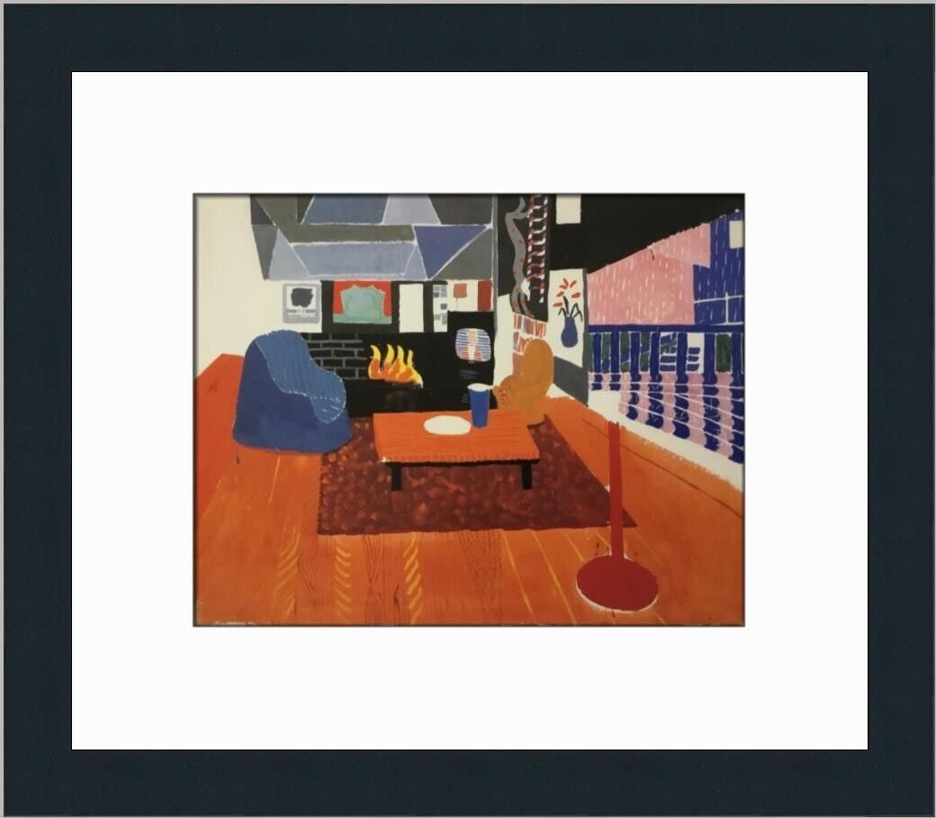 David Hockney Studio Hollywood Hills House Custom Framed Print 13 x 15 Multi-Color: David Hockney Studio Hollywood Hills House Custom Framed Print 13 x 15 Multi-Color This stunning custom framed print titled 'Studio Hollywood Hills House' by artist David Hockney showcases the essence