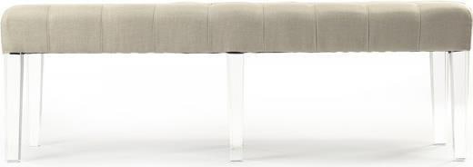 Zentique Meline Bench 55 Inch Linen Transparent English Traditional Style: Zentique Meline Bench 55 Inch Linen Transparent English Traditional Style Introducing the Timeless Meline Bench, a perfect addition to your classic decor. This elegant bench features a linen transpare