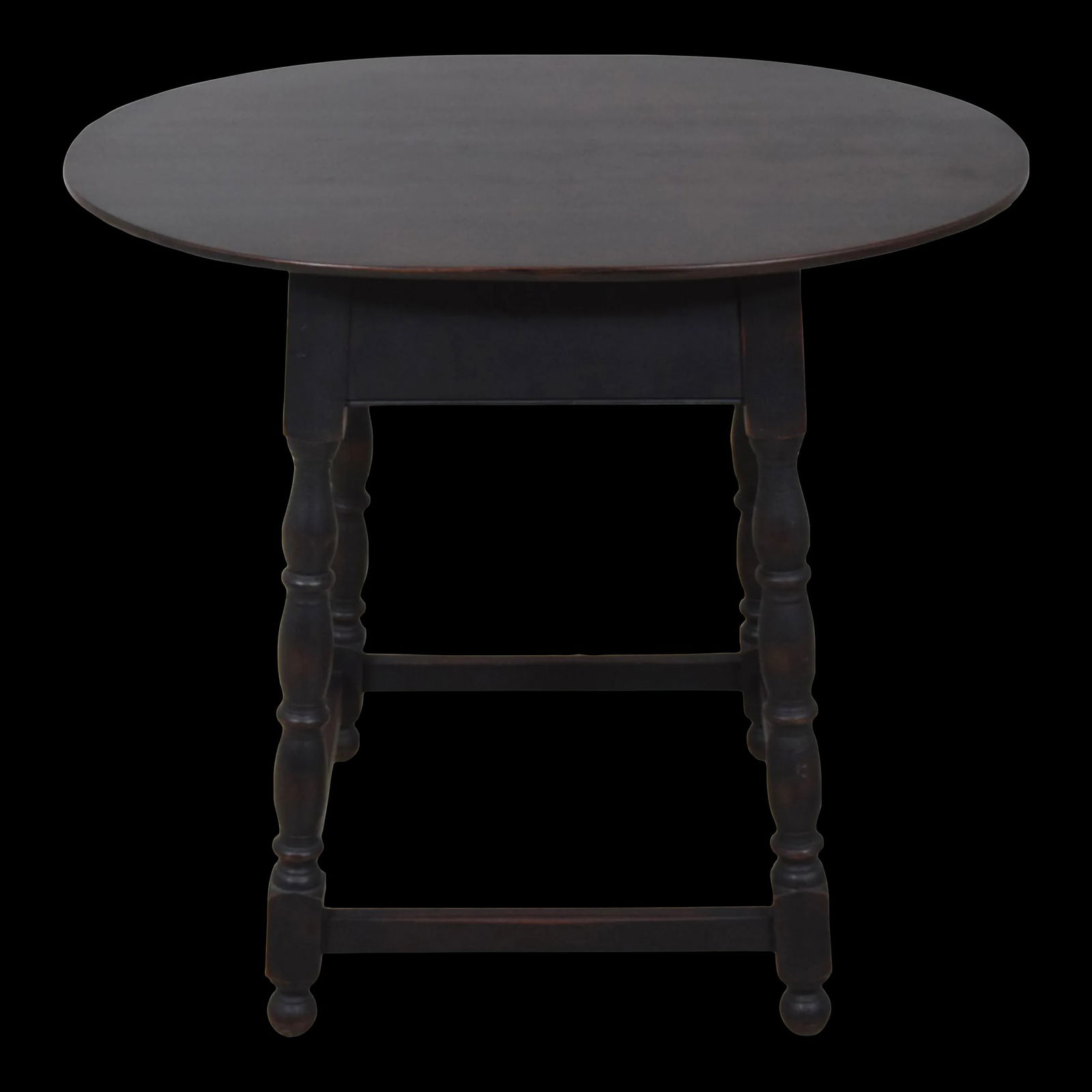 Lawrence Crouse Primitive Tavern Table Black Crackle Finish 30x22x27.5: Lawrence Crouse Primitive Tavern Table Black Crackle Finish 30x22x27.5 This exquisite Lawrence Crouse Bench Made Primitive Tavern Table showcases a timeless design with its nice turned legs and high-q
