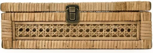 Zentique Coastal Style Beige Rattan Storage Box 3.5H x 12W x 6.75D: Zentique Coastal Style Beige Rattan Storage Box 3.5H x 12W x 6.75D This versatile beige accent storage box combines functionality with coastal style, making it a perfect addition to your decor. Crafte