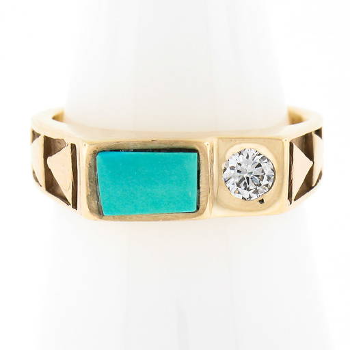 Phenomenal San Felipe Blue Diamond Turquoise Sterling Silver Bracelet Phenomenal San Felipe Blue Diamond Turquoise Sterling Silver Bracelet
