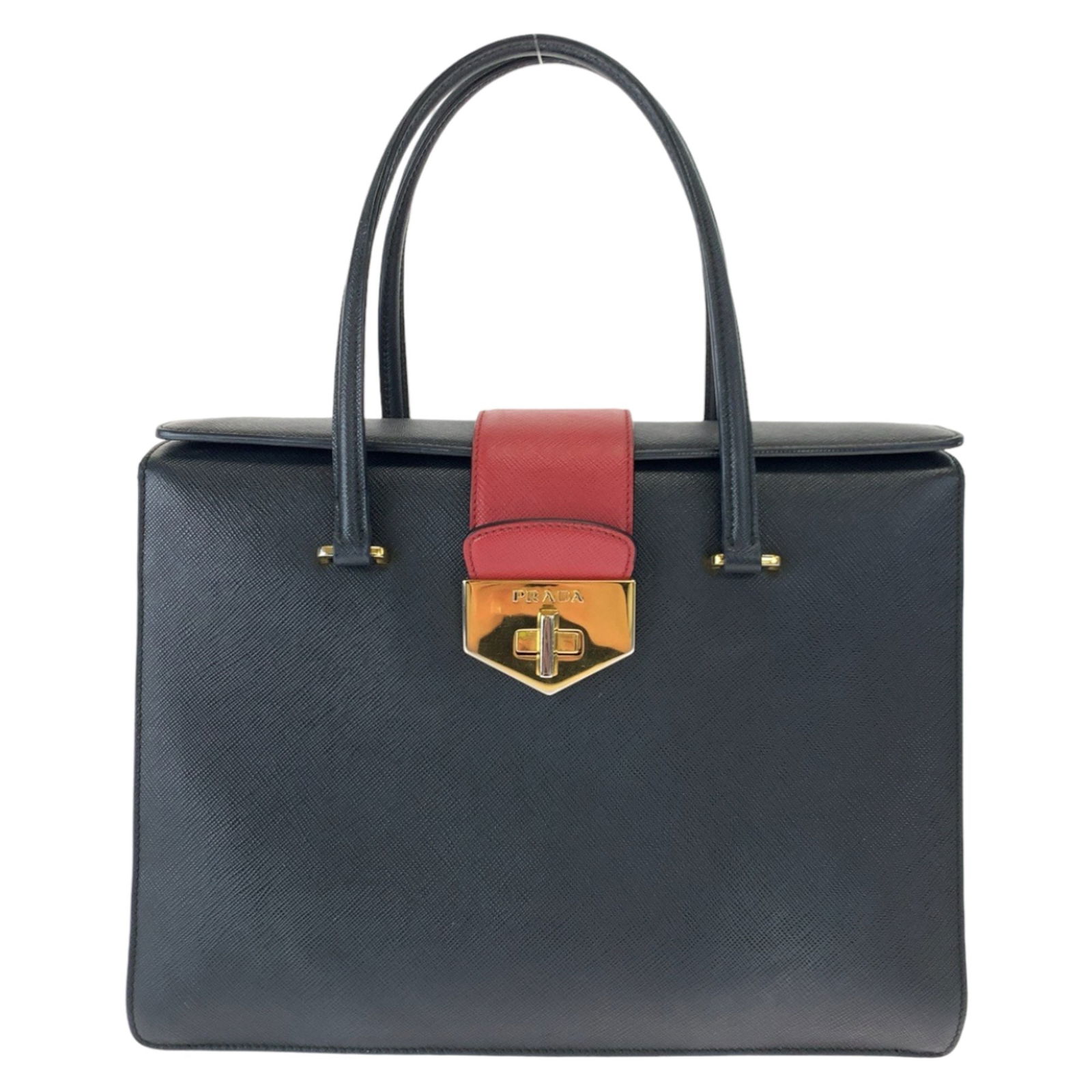 PRADA Prada Saffiano Leather Black Red Gold Hardware B2725C Handbag Tote Bag Women's: PRADA Prada Saffiano Leather Black Red Gold Hardware B2725C Handbag Tote Bag Women's Brand: Prada Type: Handbag, Tote bag Material: Leather Color: Black, Red color Hardware Color: Gold Gender: Women S