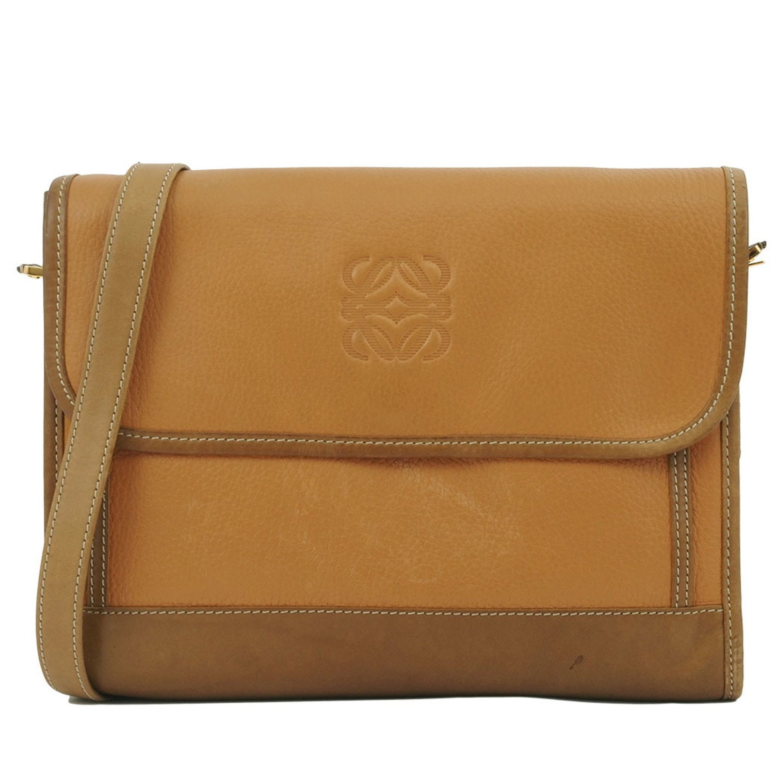 LOEWE Anagram Flap Shoulder Bag Beige Brown Women's Leather Clutch: LOEWE Anagram Flap Shoulder Bag Beige Brown Women's Leather Clutch Brand: Loewe Type: Clutch bag, Shoulder bag Material: Leather Color: Beige brown Gender: Women Size (HxWxD): 20.5cm x 28cm x 8cm / 8.