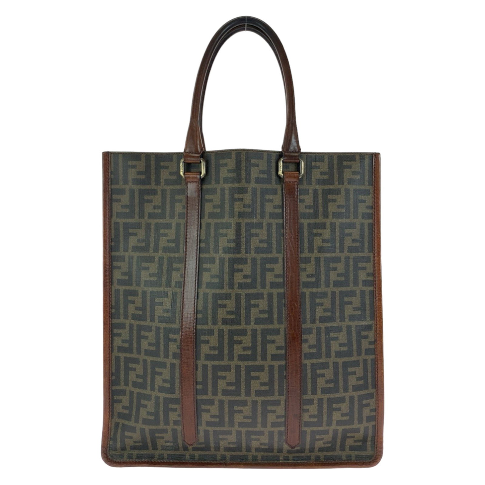FENDI Zucca pattern unisex brown silver hardware 7VA243 tote bag handbag men's: FENDI Zucca pattern unisex brown silver hardware 7VA243 tote bag handbag men's Brand: Fendi Type: Handbag, Tote bag Material: PVC Color: Brown Hardware Color: Silver Gender: Men,Women Size (HxWxD): 40