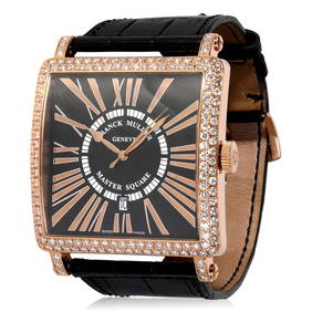 Franck Muller Master Square Men's Watch 18K Rose Gold Diamond Bezel (1 of 6)