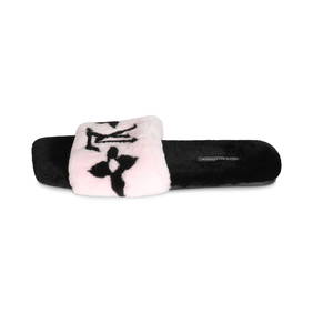 Louis Vuitton Black Pink Mink Fay Flat Mules Size 39 with Box (1 of 7)