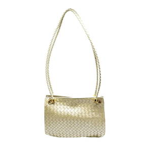BOTTEGA VENETA Shoulder Bag, Old Intrecciato, Champagne Gold, Ivory, G Hardware, Women's (1 of 19)