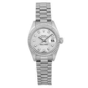 Rolex Datejust President 18K White Gold Diamond Dial Ladies Watch 26mm (1 of 6)