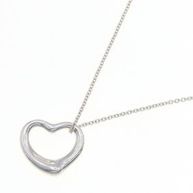 Tiffany Necklace Elsa Peretti Heart SV Sterling Silver 925 Pendant Women's TIFFANY & CO (1 of 6)