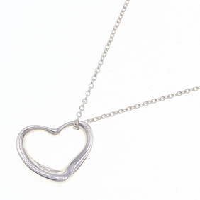 Tiffany Necklace Elsa Peretti Heart SV Sterling Silver 925 Pendant Choker Women's TIFFANY & CO (1 of 4)