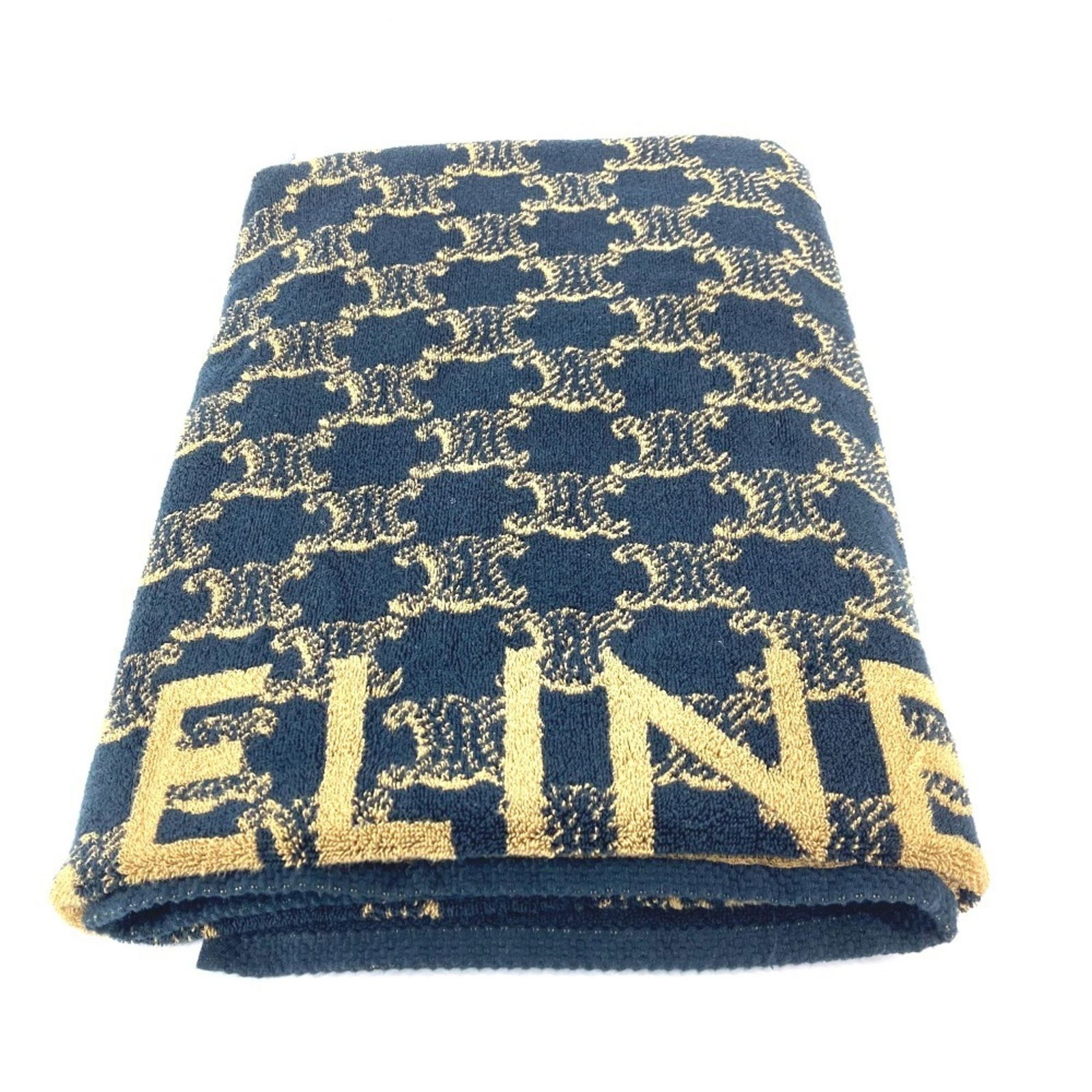 CELINE 29GAC115P Bath towel, lap blanket, Triomphe beach cotton, women's, beige: CELINE 29GAC115P Bath towel, lap blanket, Triomphe beach cotton, women's, beige Brand: Celine Model: 29GAC115P Type: Beach towel Material: Cotton Color: Beige, Black Gender: Women Size (LxW): 1.76m x