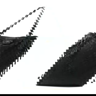 BURBERRY Black Nylon Shoulder Bag 16.9H 18.5L Stylish Everyday Use: BURBERRY Black Nylon Shoulder Bag 16.9H 18.5L Stylish Everyday Use This BURBERRY shoulder bag is crafted from durable nylon in a sleek black finish, making it a stylish and functional accessory. With