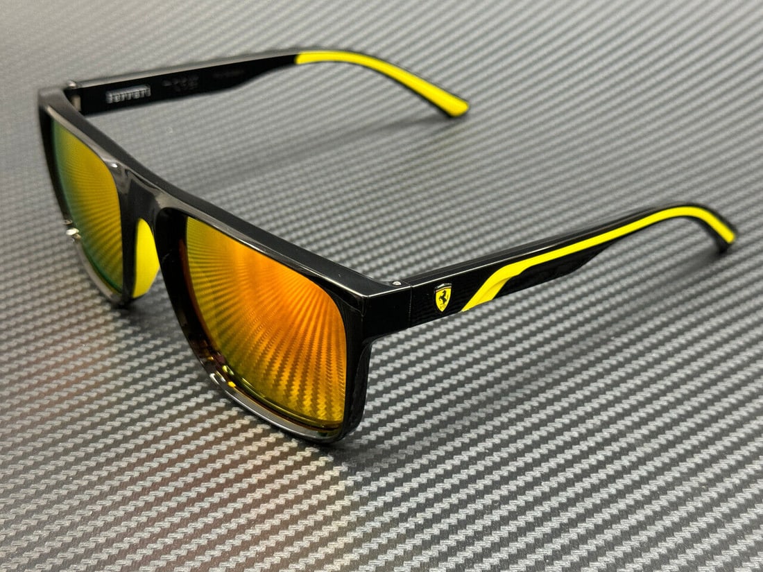 Ferrari FZ6002U 501 6Q Black Mirror Gold 59mm Men's Sunglasses: Ferrari FZ6002U 501 6Q Black Mirror Gold 59mm Men's Sunglasses Experience luxury with the Ferrari FZ6002U 501 6Q Black Mirror Gold Men's Sunglasses. Featuring a sleek black frame, these sunglasses are