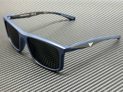Emporio Armani EA4234U Matte Blue Grey Men's Sunglasses 57mm: Emporio Armani EA4234U Matte Blue Grey Men's Sunglasses 57mm Elevate your style with these Emporio Armani EA4234U sunglasses, featuring a sleek matte blue-grey frame. Designed for men, these sunglasse