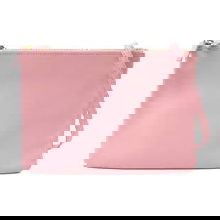 CELINE Trio Shoulder Bag Pink Lambskin Leather 171453ETA: CELINE Trio Shoulder Bag Pink Lambskin Leather 171453ETA The CELINE Trio Shoulder Bag is a stylish accessory crafted from luxurious lambskin leather in an elegant pink hue. This shoulder bag features