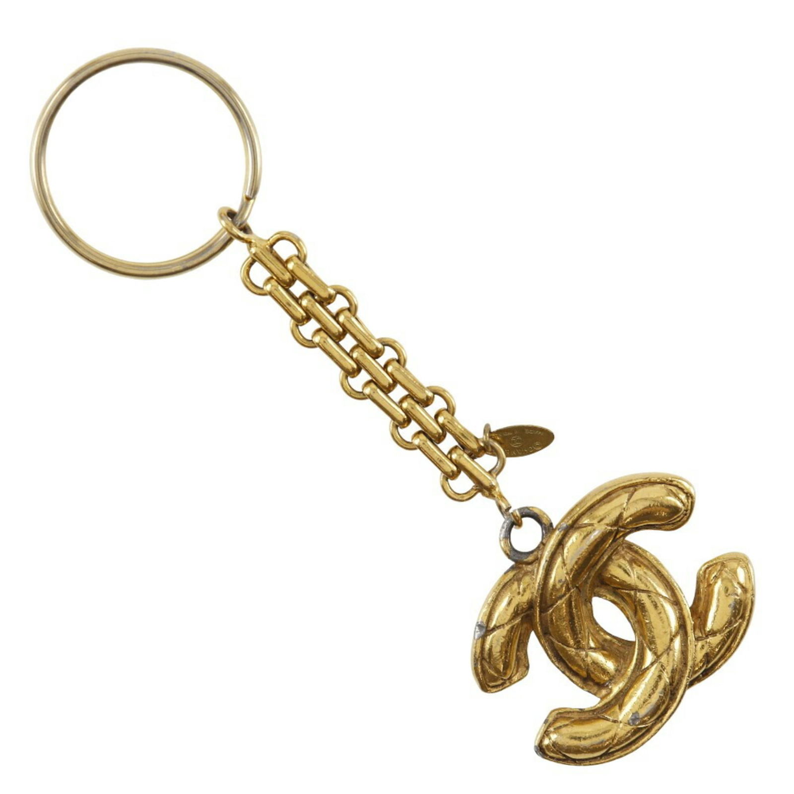Chanel CHANEL Keychain Charm Gold Plated Ladies: Chanel CHANEL Keychain Charm Gold Plated Ladies Brand: Chanel Type: Keyring Gender: Women Color: Gold Material: Gold plating Size (HxWxD): 13.8cm x 4.7cm x 9.00mm / 5.43'' x 1.85'' x 0.35'' Overall Sc
