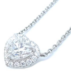 HARRY WINSTON Harry Winston Heart Shape Micro Pave Necklace Diamond 0.75ct E.VVS2 PIDPHS010MIC Pt950 (1 of 10)