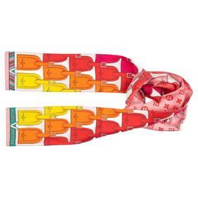 Louis Vuitton Multicolor Silk Bag Tag Bandeau NIB 3.25 x 46 (1 of 4)