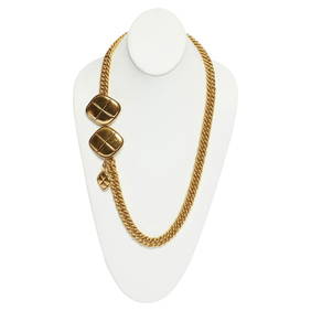 Chanel 80s Quilted Gold Necklace Belt with Original Box (1 of 4)
