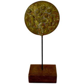 Dimitri Hadzi Brutalist Bronze Brass Wood Sculpture 13 in Tall (1 of 10)