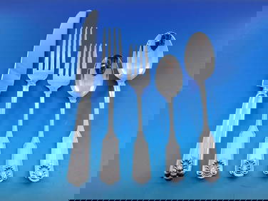 Frank Smith Fiddle Shell Sterling Silver Flatware Set 64 pcs Service for 12 (1 of 8)