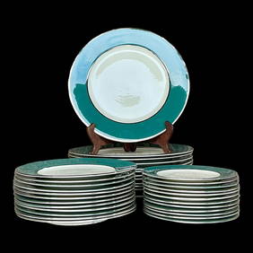 Chic Vintage Boho Carole Stupell Jade Band China Set of 36 (1 of 6)