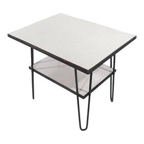 Mid Century Hairpin Leg Two Tier Side Table with Formica Tops (1 of 10)