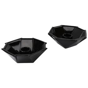 Art Deco Black Glass Candlesticks by George Sakier for Fostoria - Pair (1 of 8)