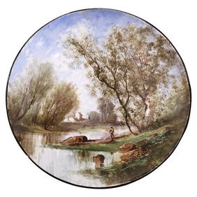 19th Century Limoges Hand Painted Porcelain Wall Platter 14.75 Inch (1 of 8)