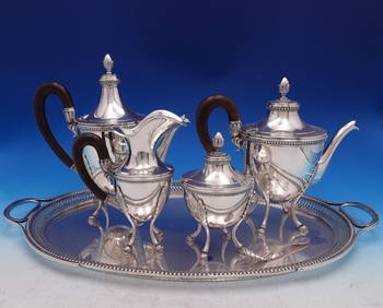 Buccellati Empire Sterling Silver 4pc Tea Set with Tray and Spoon (1 of 19)