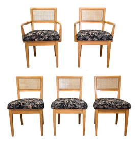 Edward Wormley for Drexel Set of 5 Cane Back Dining Chairs (1 of 9)
