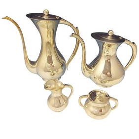 Emil Hermann Sterling Silver 4pc Modern Tea Set with Ball Finials (1 of 11)