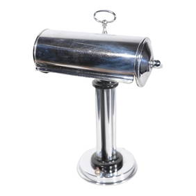 Art Deco 1930s Chrome Black Desk Lamp Adjustable Shade 10.5 x 15.5 in (1 of 9)