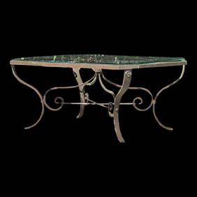 Vintage Regency Wrought Iron Coffee Table with Vine Motif (1 of 10)