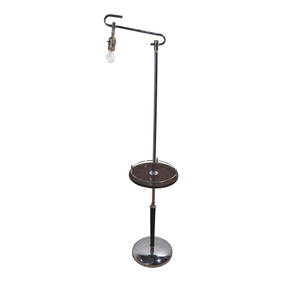 Art Deco Floor Lamp with Table Surface Chrome 55" Tall 1930s (1 of 10)