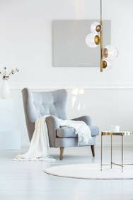 Brass 4-Light Mid-Century Modern Pendant Chandelier Adjustable Height (1 of 9)