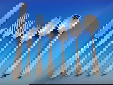 Tiffany & Co Clinton Sterling Silver Flatware Set 86 pcs Service for 12 with Chest (1 of 5)