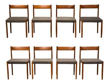 Set of 8 Teak Mid-Century Modern Dining Chairs 29.5" Tall (1 of 9)