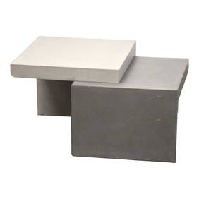 Roche Bobois Post-Modern Concrete Cocktail End Table 28.5 x 24 x 15 Gray (1 of 6)