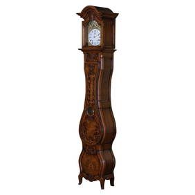 20th Century French Louis XV Burl Wood Grandfather Clock 94" Tall (1 of 14)