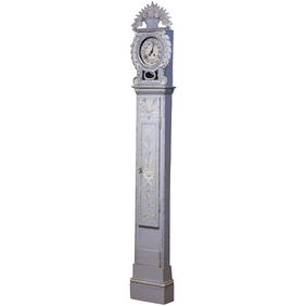 19th Century Louis XV Hand-Carved Oak Grandfather Clock France 101 in (1 of 12)