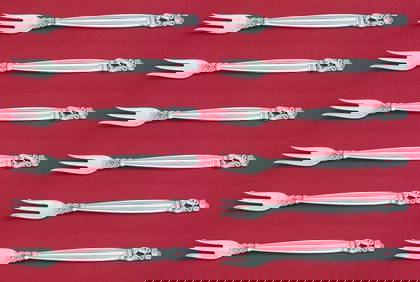 Georg Jensen Acorn Sterling Silver Cocktail Fork Set 12 pcs 5 3/4 inch (1 of 5)