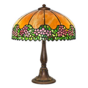 Antique Handel Style Art Deco Table Lamp 18in Diameter 24.5in Height Jefferson Base Circa 1920 (1 of 11)