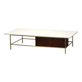 Paul McCobb Irwin Collection Coffee Table Mahogany Brass 66x32x15.88 (1 of 9)