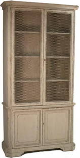 Zentique Brian Beige Bookcase 92H 45W 19D English Traditional Style: Zentique Brian Beige Bookcase 92H 45W 19D English Traditional Style Introducing the Brian Cabinet, an elegant beige bookcase that embodies the charm of English traditional style. Constructed from dura