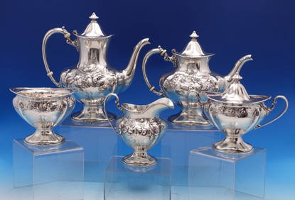 Reed & Barton Les Cinq Fleurs Sterling Silver 5pc Tea Set 1900-1940 (1 of 19)