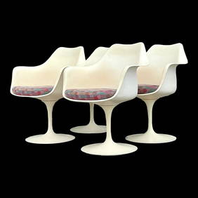 Set of 4 Vintage Eero Saarinen BR50 Tulip Chairs Mid-Century Modern (1 of 9)