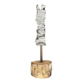 Vintage Abstract Metal Sculpture on Wood Base (1 of 6)